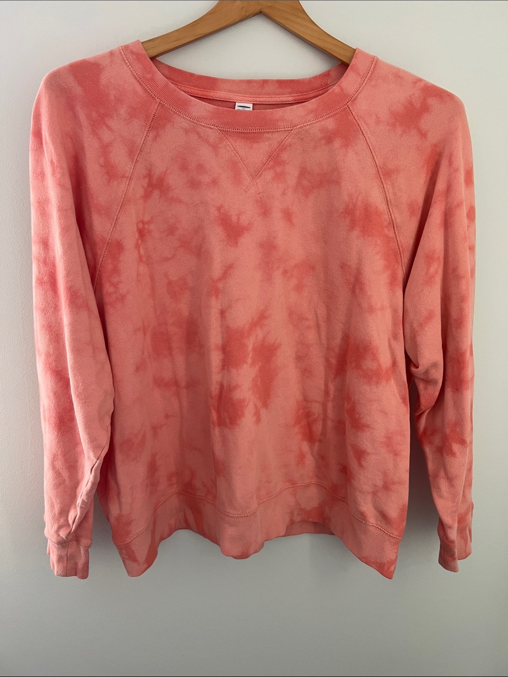 Old Navy | Easy Vintage Coral Tie-Dye Crewneck Sweatshirt #669708-00 Sz XXL